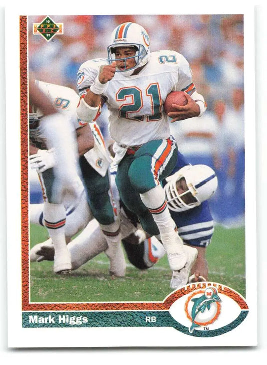 1991 Upper Deck #517 Mark Higgs NM-MT RC Rookie Miami Dolphins Football Card - Football Card Single