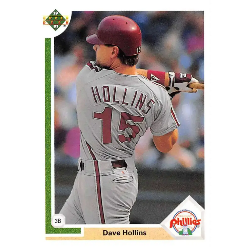 1991 Upper Deck #518 Dave Hollins EX Excellent Philadelphia Phillies Baseball Card - Baseball Card Single