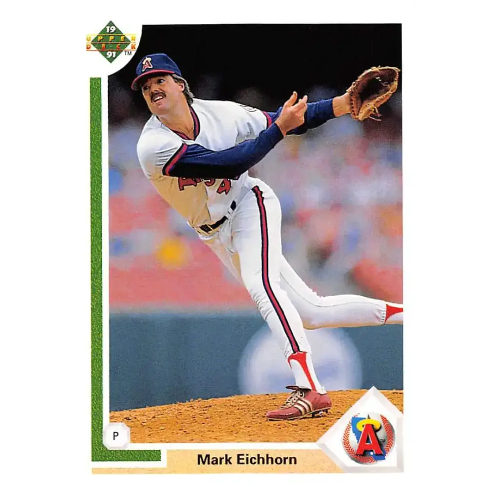 1991 Upper Deck #519 Mark Eichhorn EX Excellent California Angels Baseball Card - Baseball Card Single