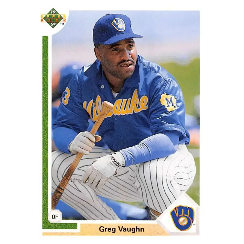 1991 Upper Deck #526 Greg Vaughn EX Excellent Milwaukee Brewers Baseball Card - Baseball Card Single