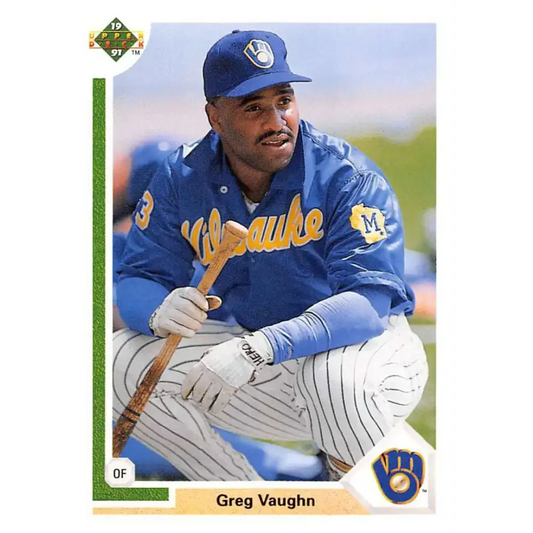 1991 Upper Deck #526 Greg Vaughn NM-MT Milwaukee Brewers Baseball Card - Baseball Card Single