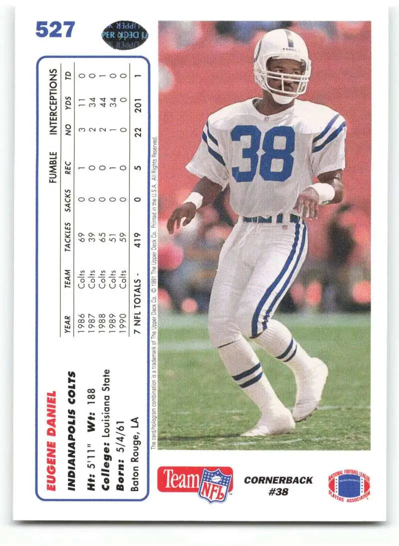 1991 Upper Deck #527 Eugene Daniel NM-MT Indianapolis Colts Football Card - Football Card Single
