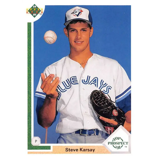 1991 Upper Deck #54 Steve Karsay TP NM-MT RC Rookie Toronto Blue Jays Baseball Card - Baseball Card Single