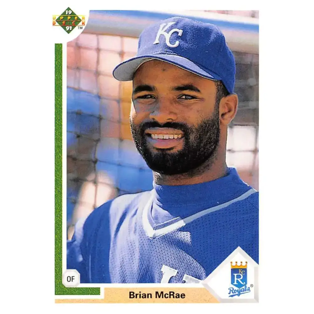 1991 Upper Deck #543 Brian McRae NM-MT RC Rookie Kansas City Royals Baseball Card - Baseball Card Single