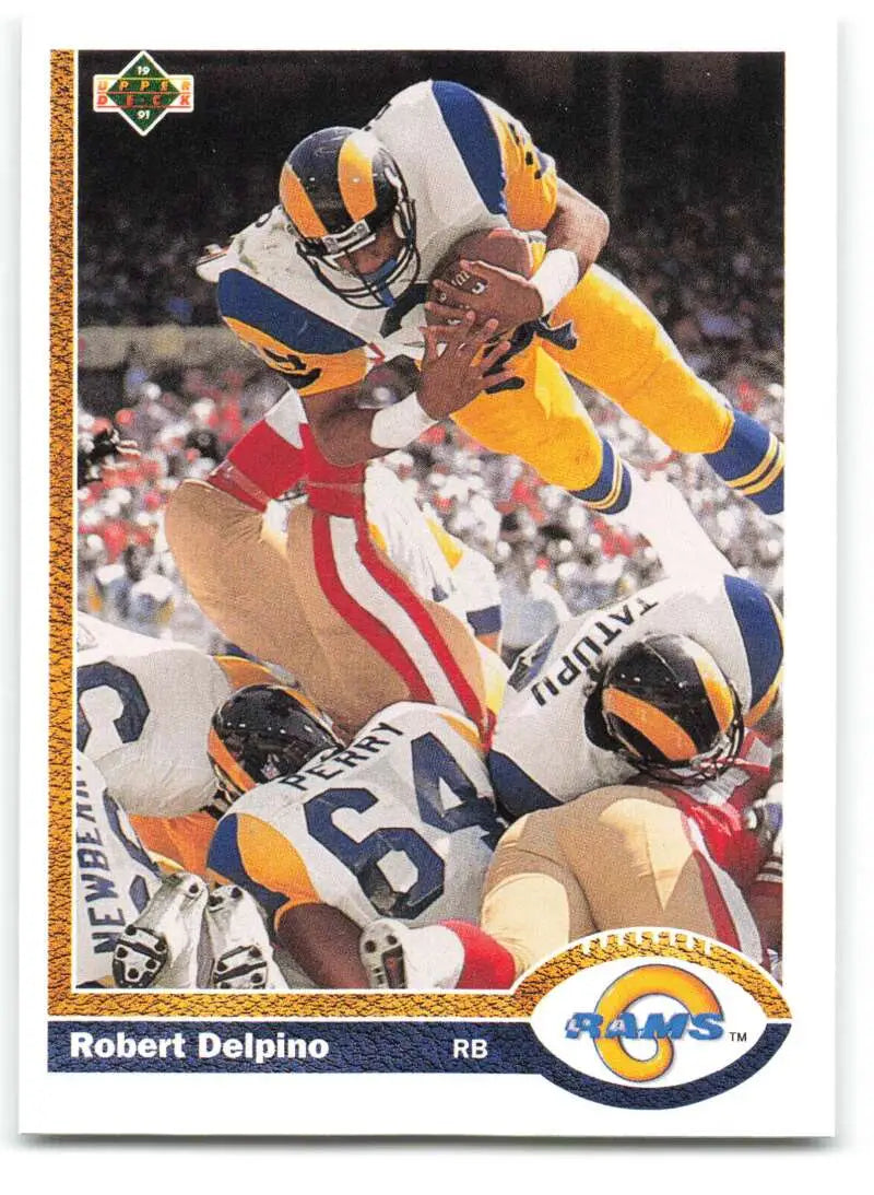 1991 Upper Deck #545 Robert Delpino NM-MT Los Angeles Rams Football Card - Football Card Single