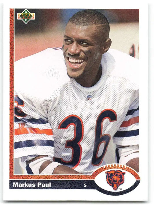 1991 Upper Deck #549 Markus Paul NM-MT RC Rookie Chicago Bears Football Card - Football Card Single