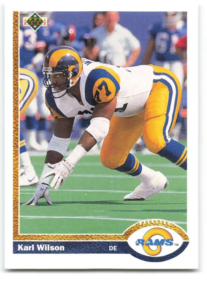 1991 Upper Deck #550 Karl Wilson NM-MT RC Rookie Los Angeles Rams Football Card - Football Card Single