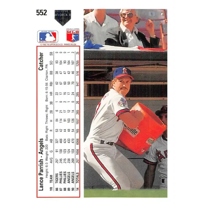 1991 Upper Deck #552 Lance Parrish NM-MT California Angels Baseball Card - Baseball Card Single