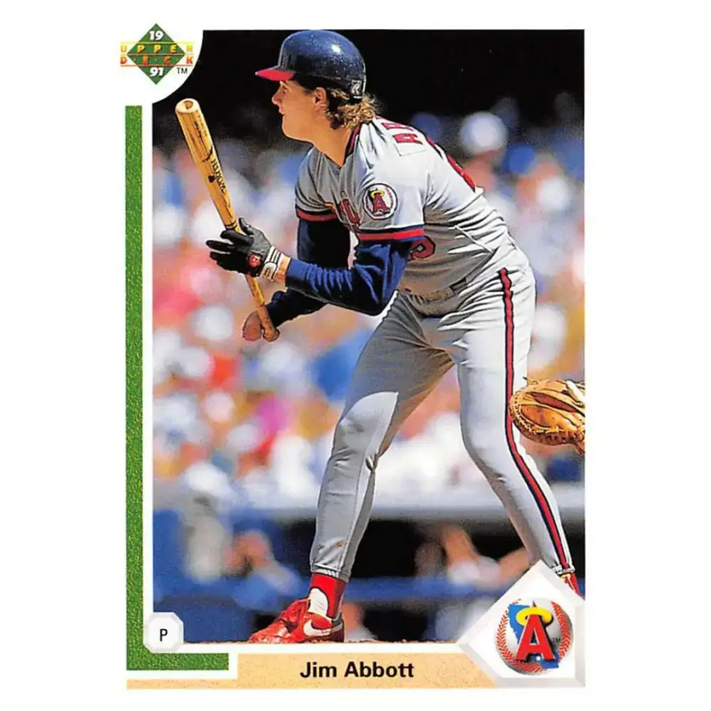 1991 Upper Deck #554 Jim Abbott EX Excellent California Angels Baseball Card - Baseball Card Single