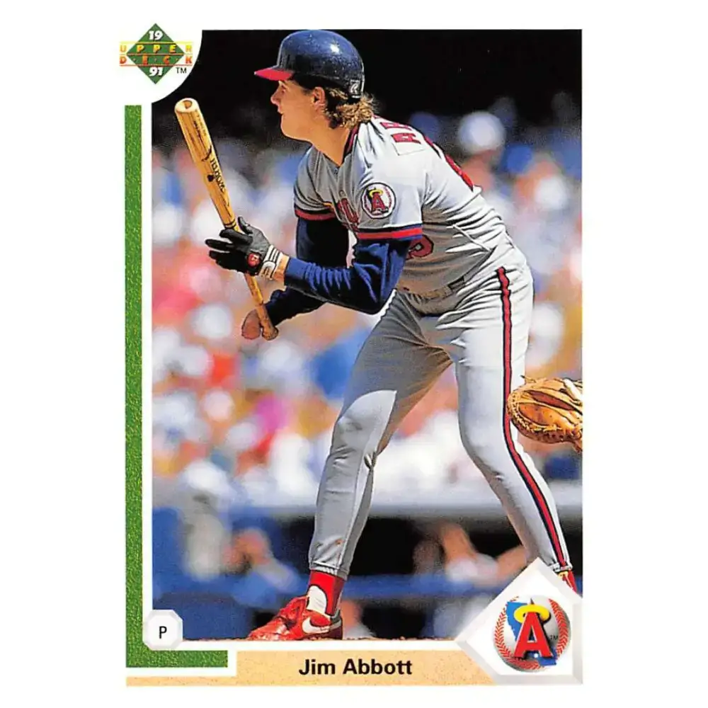 1991 Upper Deck #554 Jim Abbott EX Excellent California Angels Baseball Card - Baseball Card Single