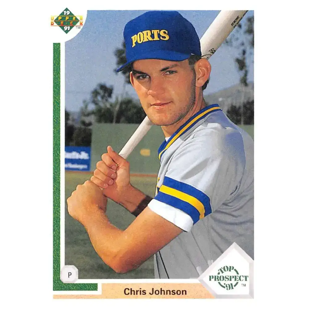 1991 Upper Deck #56 Chris Johnson UER NM-MT RC Rookie Milwaukee Brewers Baseball Card - Baseball Card Single