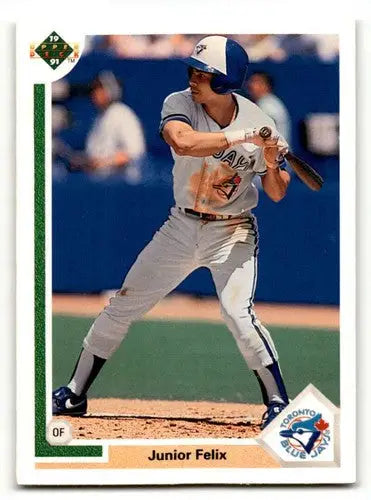 Original gloss Junior Felix Toronto baseball card from 1991 Upper Deck featuring Felix Toronto Blue Jays