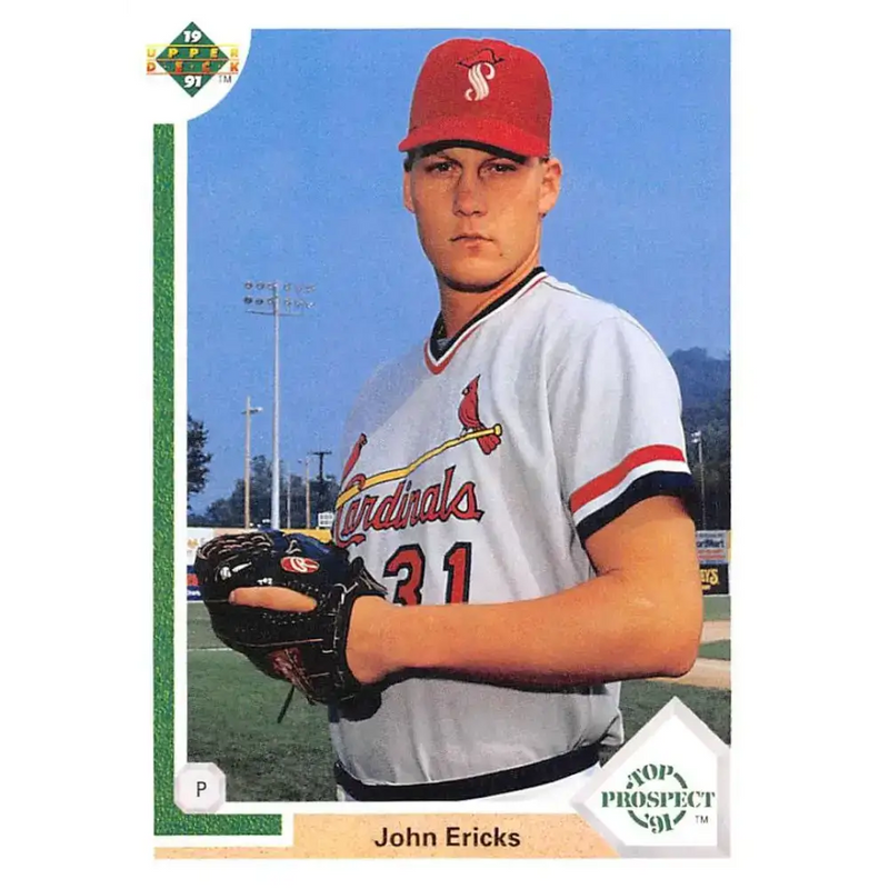 1991 Upper Deck #57 John Ericks EX Excellent St. Louis Cardinals Baseball Card - Baseball Card Single