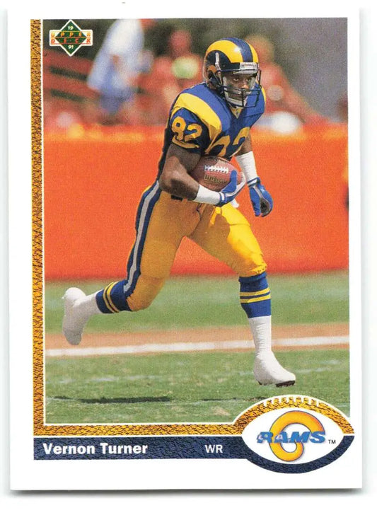 1991 Upper Deck #571 Vernon Turner NM-MT RC Rookie Los Angeles Rams Football Card - Football Card Single