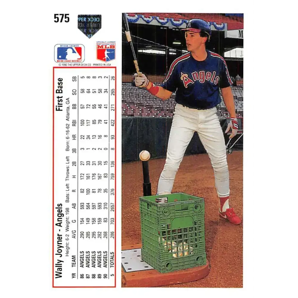1991 Upper Deck #575 Wally Joyner EX Excellent California Angels Baseball Card - Baseball Card Single