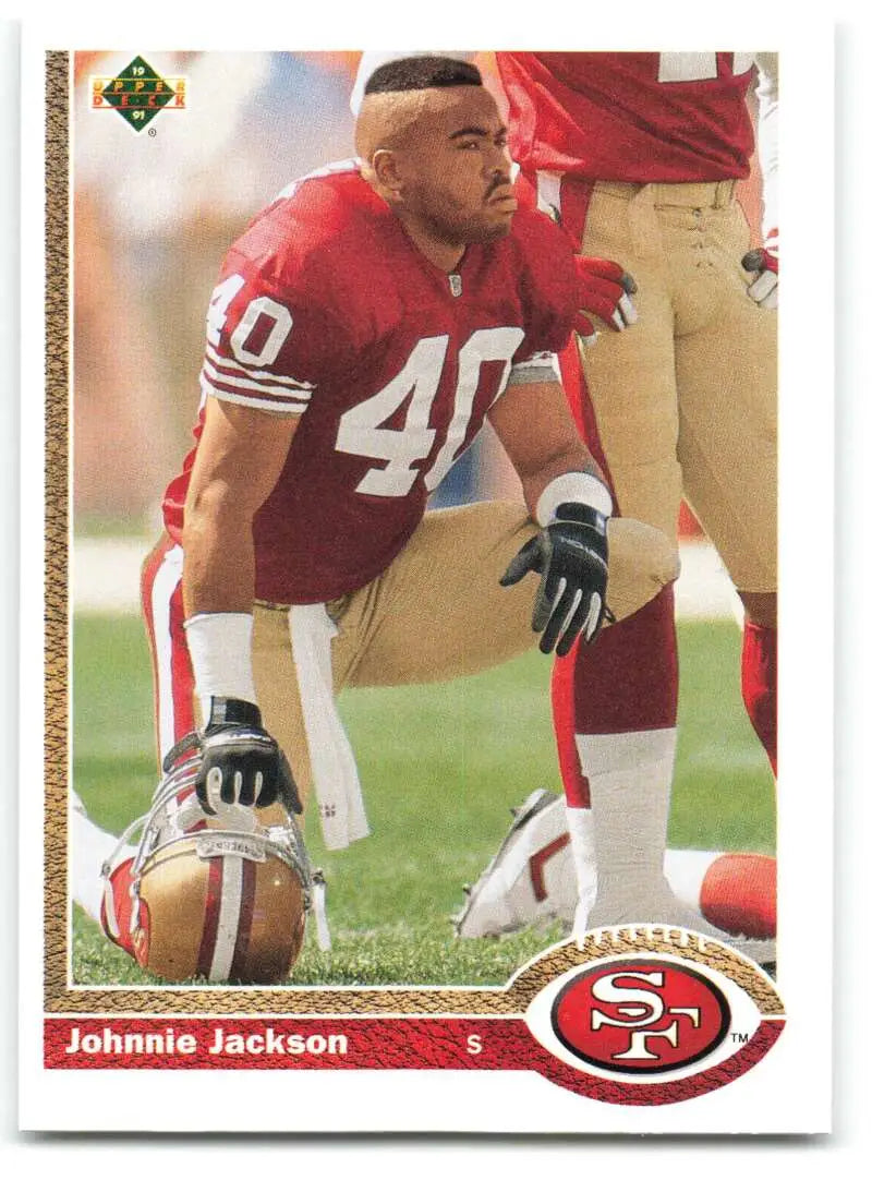 1991 Upper Deck #581 Johnnie Jackson NM-MT RC Rookie San Francisco 49ers Football Card - Football Card Single