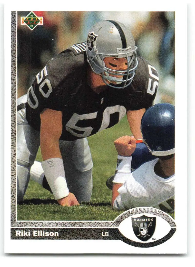 1991 Upper Deck #586 Riki Ellison NM-MT Los Angeles Raiders Football Card - Football Card Single