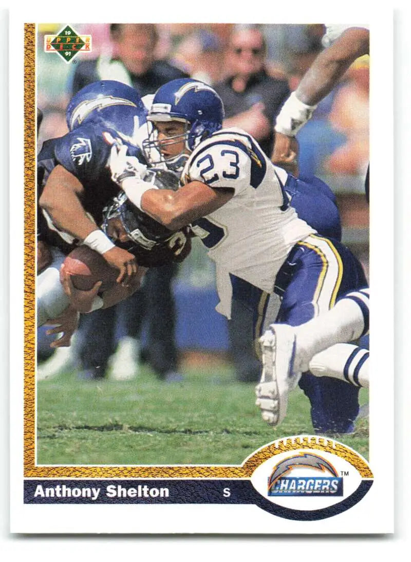 1991 Upper Deck #588 Anthony Shelton NM-MT RC Rookie San Diego Chargers Football Card - Football Card Single
