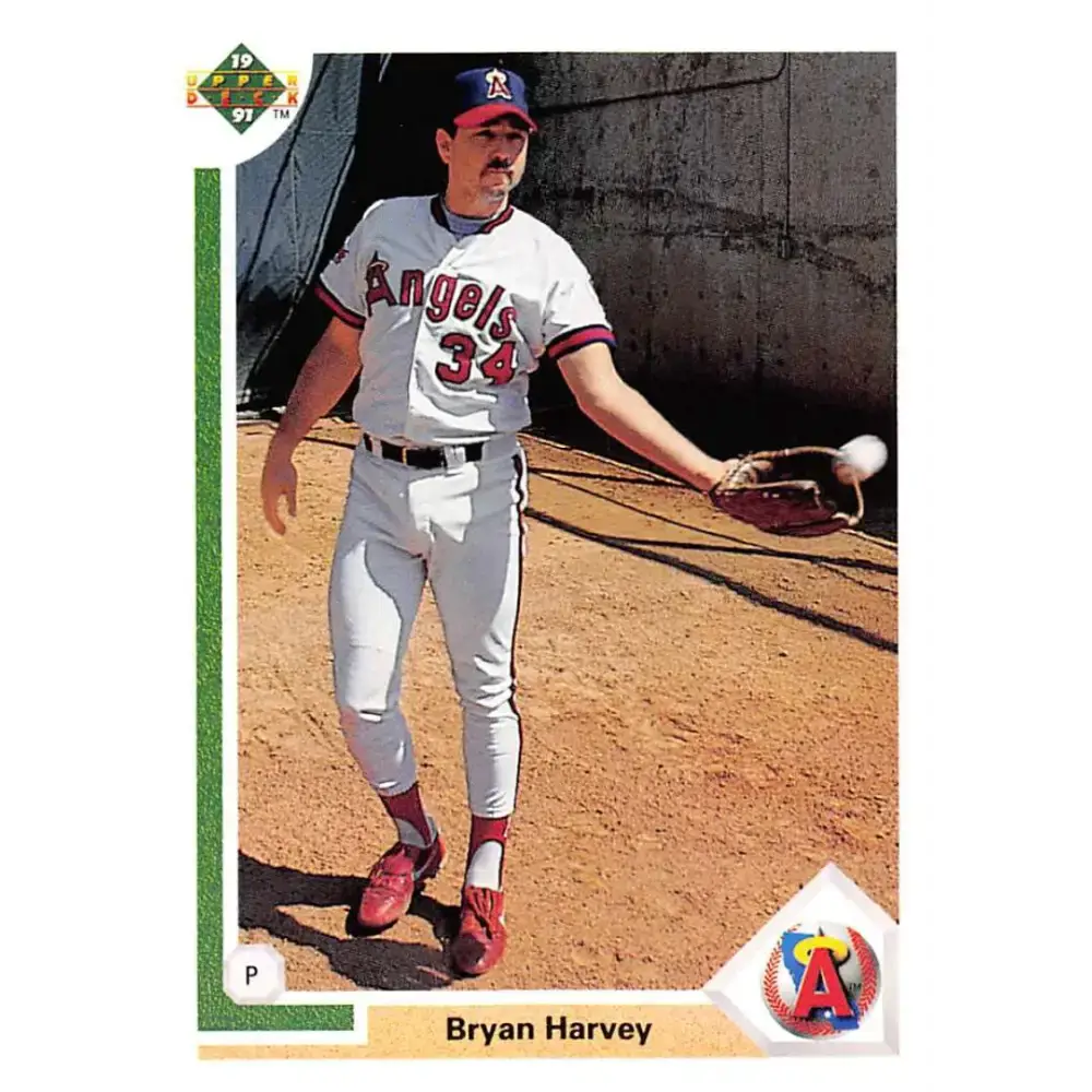 1991 Upper Deck #592 Bryan Harvey EX Excellent California Angels Baseball Card - Baseball Card Single