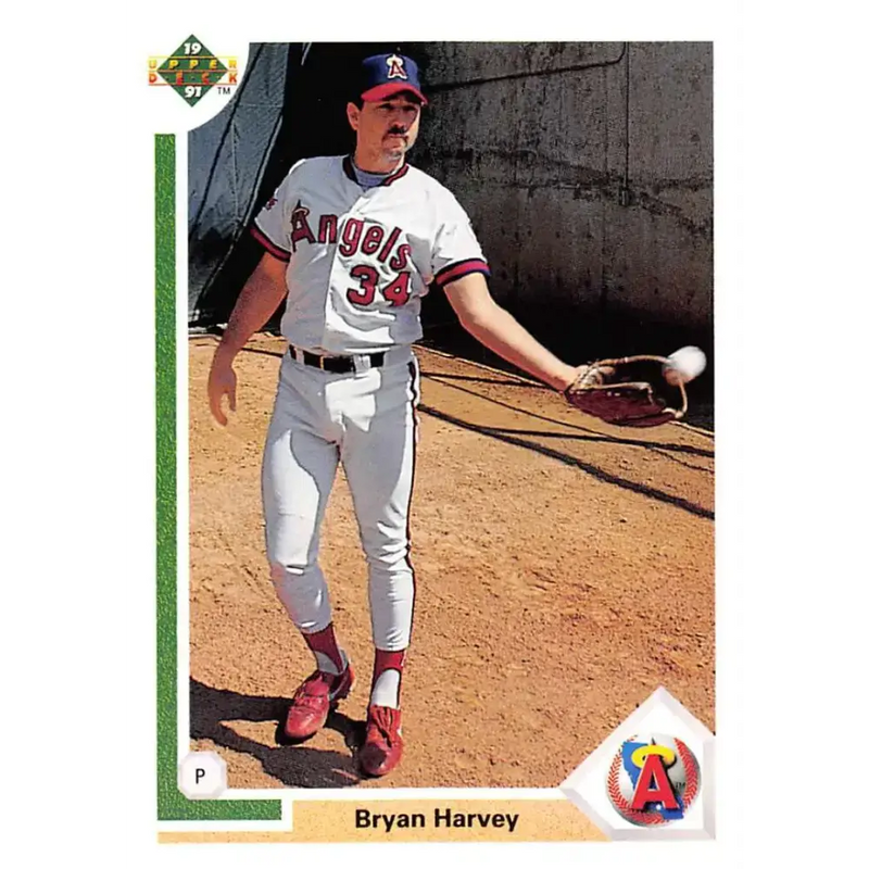 1991 Upper Deck #592 Bryan Harvey EX Excellent California Angels Baseball Card - Baseball Card Single