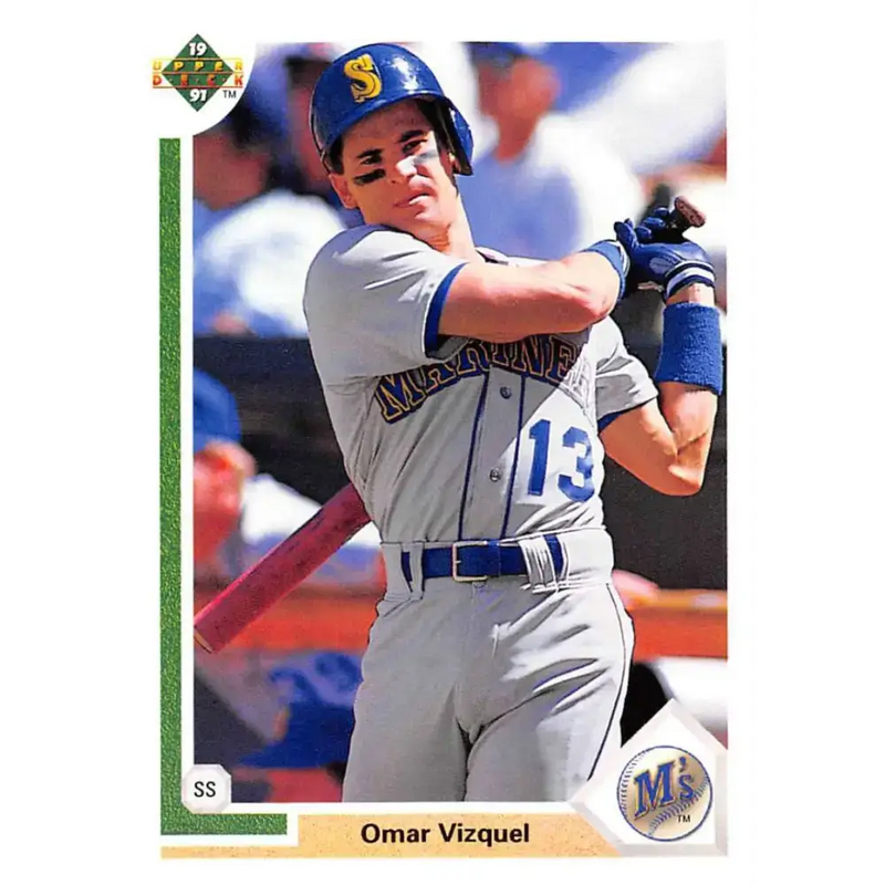 1991 Upper Deck #593 Omar Vizquel EX Excellent Seattle Mariners Baseball Card - Baseball Card Single