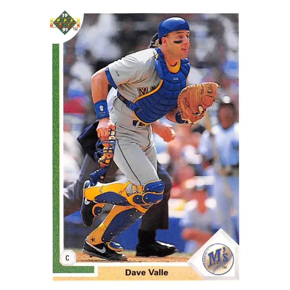 1991 Upper Deck #595 Dave Valle EX Excellent Seattle Mariners Baseball Card - Baseball Card Single
