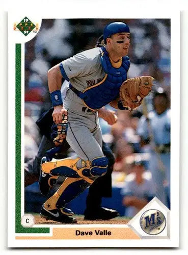1991 Upper Deck Dave Valle Seattle Mariners baseball card featuring Valle Seattle Mariners player