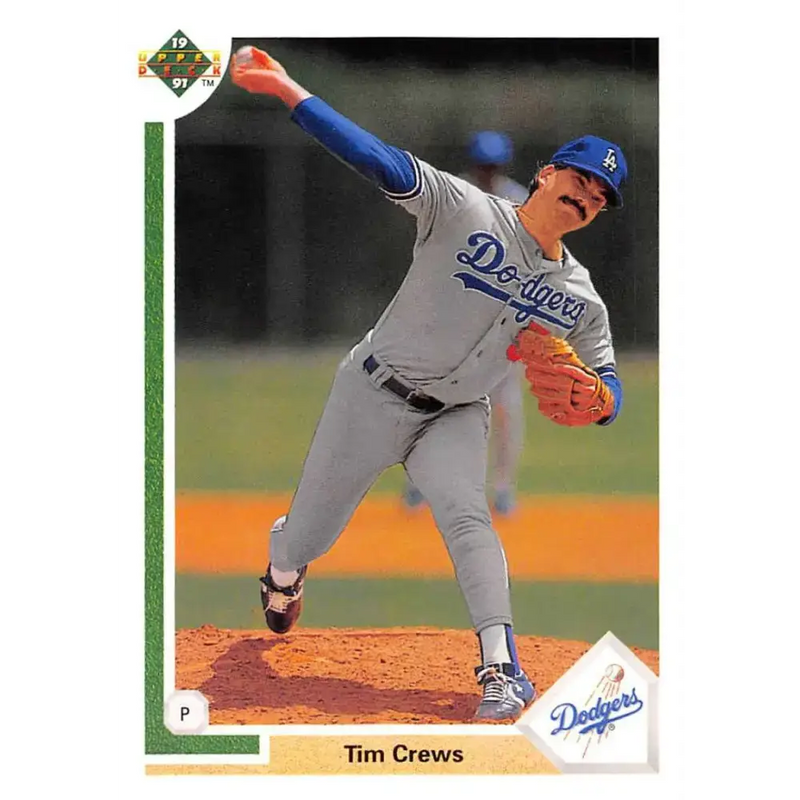 1991 Upper Deck #596 Tim Crews EX Excellent Los Angeles Dodgers Baseball Card - Baseball Card Single