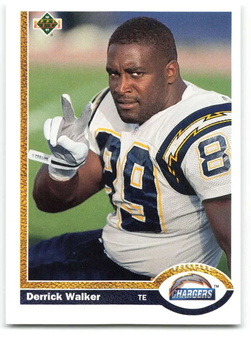 1991 Upper Deck #597 Derrick Walker NM-MT RC Rookie San Diego Chargers Football Card - Football Card Single