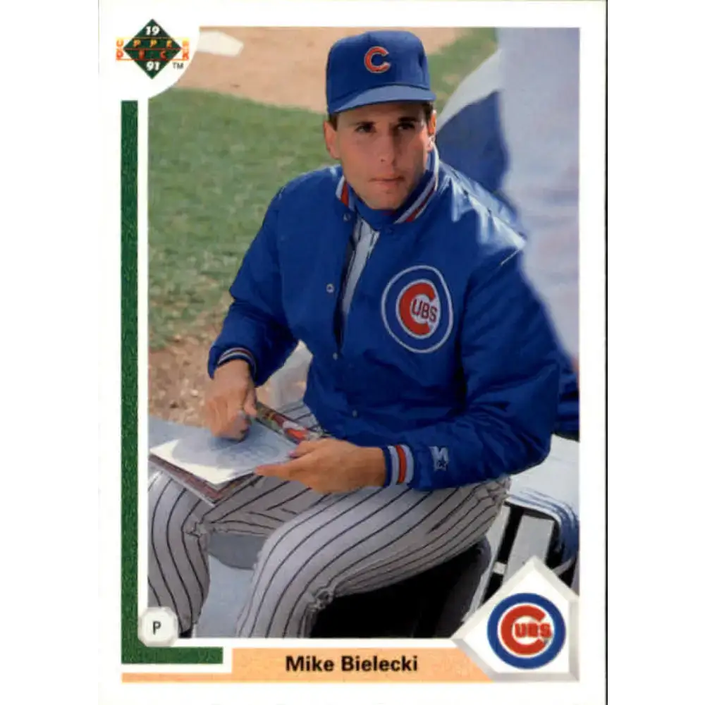 1991 Upper Deck #597 Mike Bielecki EX Excellent Chicago Cubs Baseball Card - Baseball Card Single