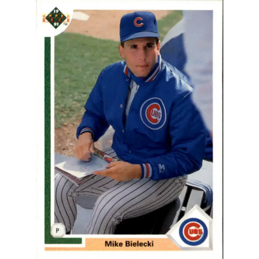 1991 Upper Deck #597 Mike Bielecki EX Excellent Chicago Cubs Baseball Card