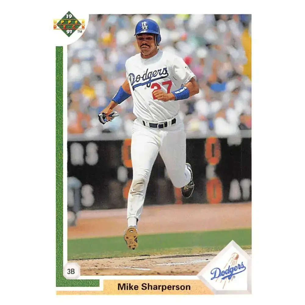 1991 Upper Deck #598 Mike Sharperson EX Excellent Los Angeles Dodgers Baseball Card - Baseball Card Single