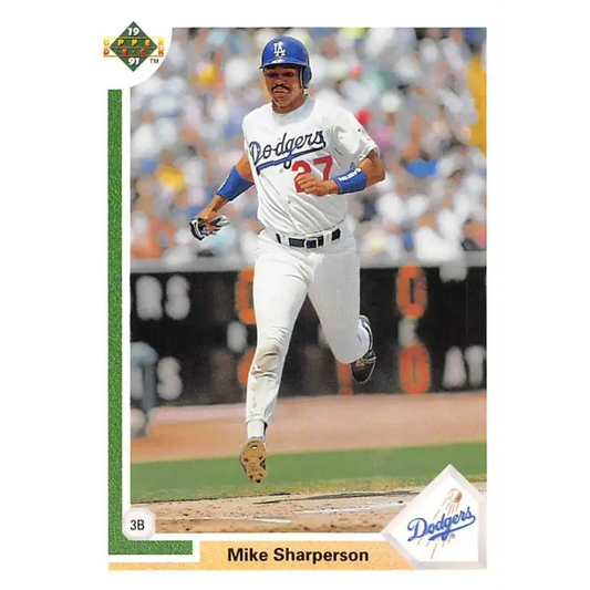 1991 Upper Deck #598 Mike Sharperson EX Excellent Los Angeles Dodgers Baseball Card