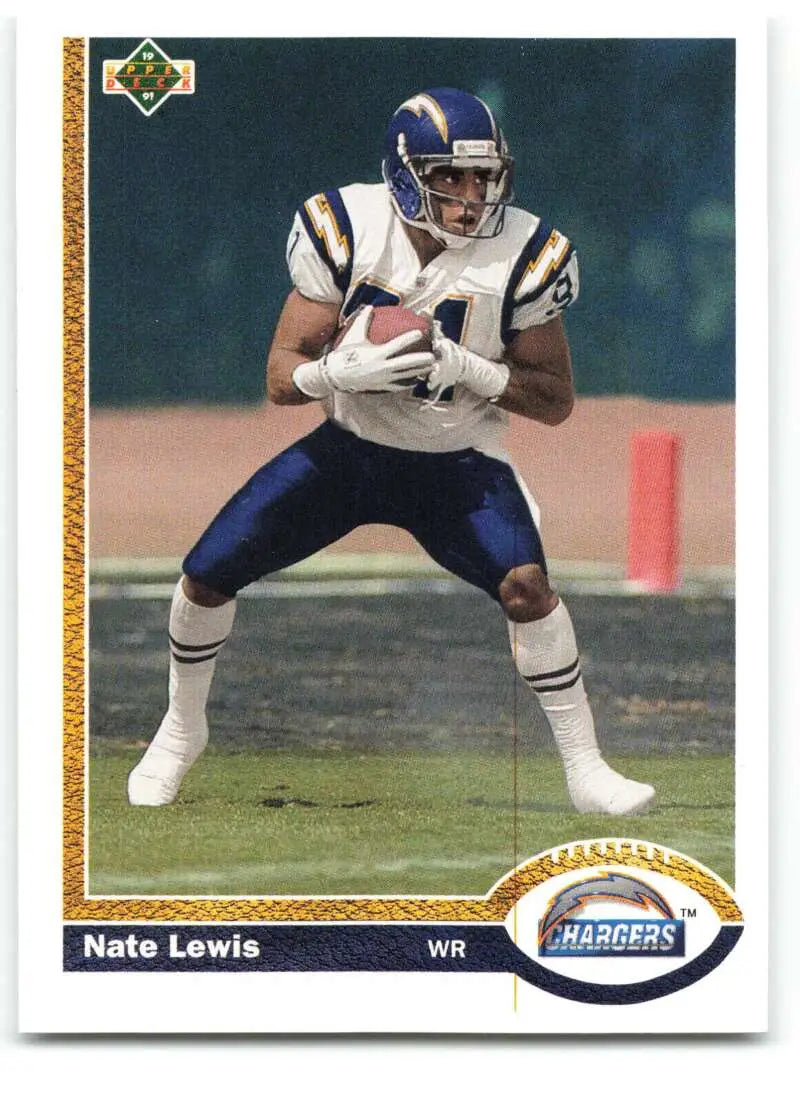 1991 Upper Deck #599 Nate Lewis NM-MT RC Rookie San Diego Chargers Football Card - Football Card Single