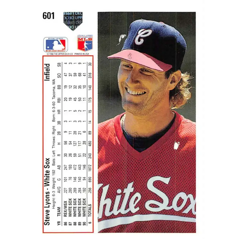 1991 Upper Deck #601 Steve Lyons EX Excellent Chicago White Sox Baseball Card - Baseball Card Single