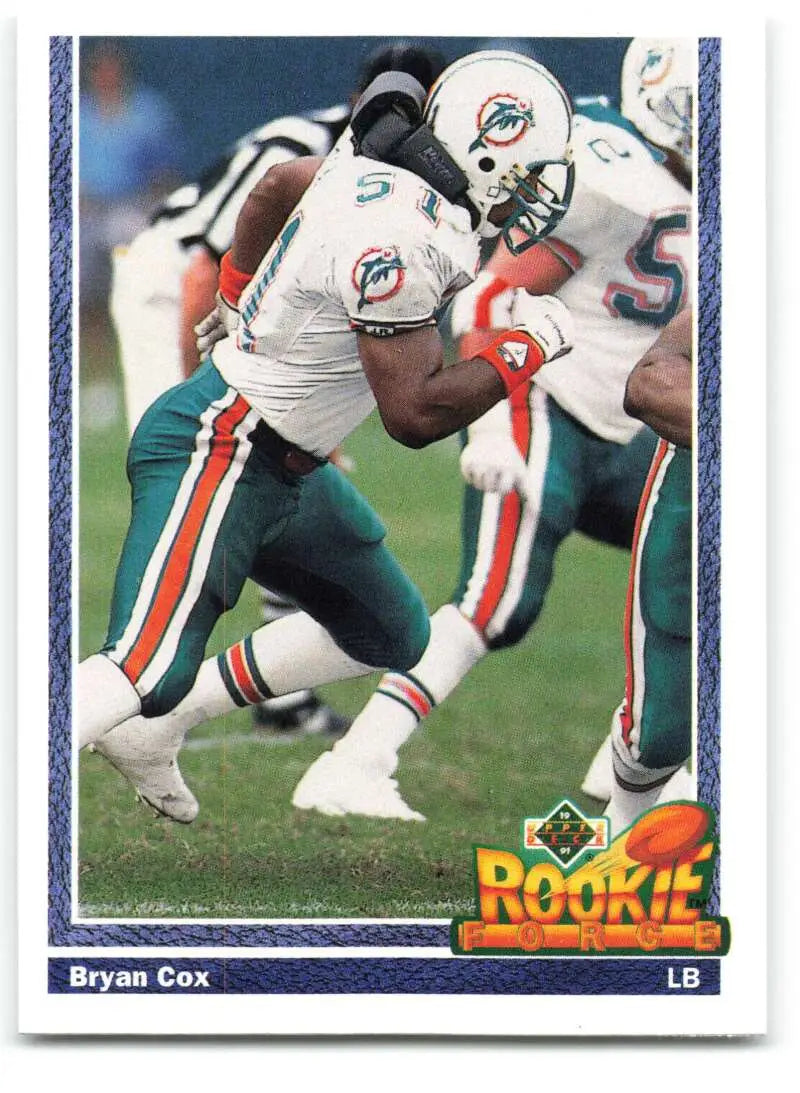 1991 Upper Deck #607 Bryan Cox NM-MT RC Rookie Miami Dolphins Football Card - Football Card Single