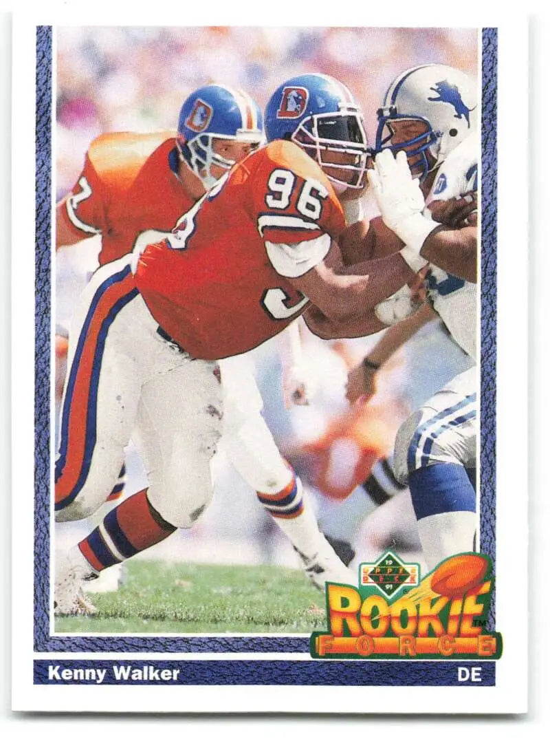 1991 Upper Deck #609 Kenny Walker NM-MT RC Rookie Denver Broncos Football Card - Football Card Single