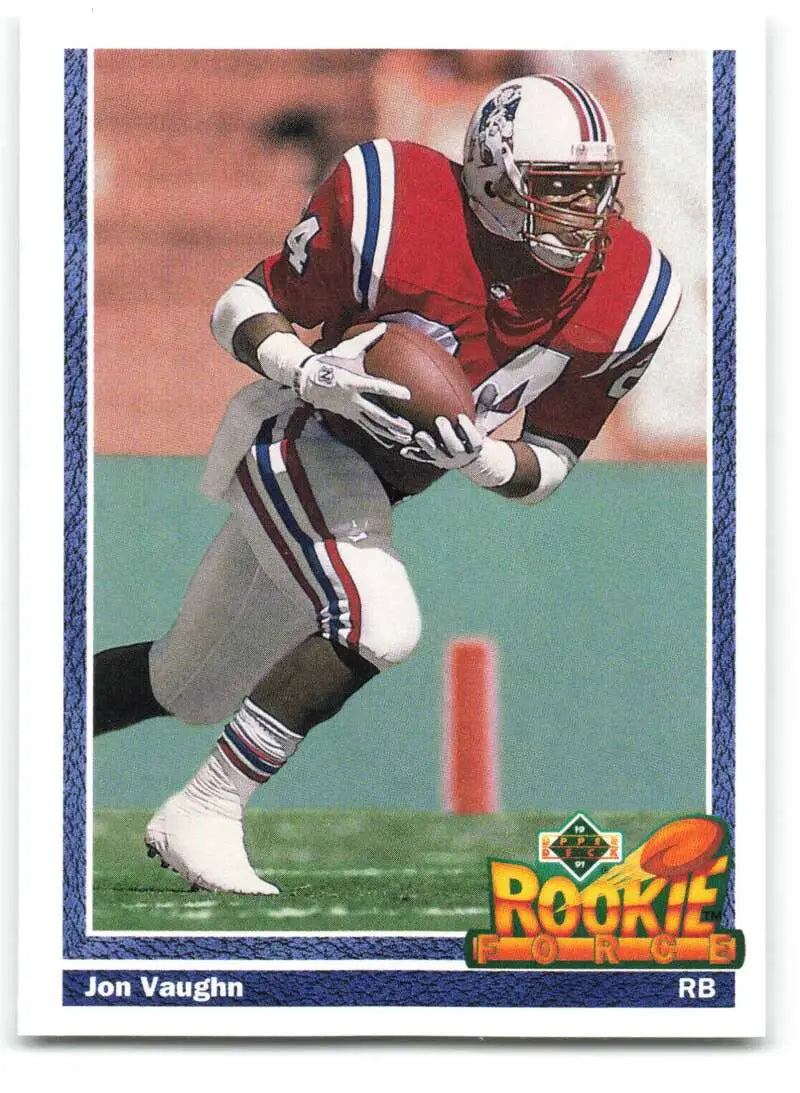 1991 Upper Deck #611 Jon Vaughn NM-MT RC Rookie New England Patriots Football Card - Football Card Single