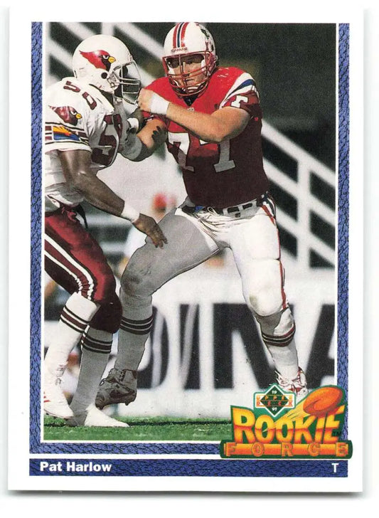 1991 Upper Deck #614 Pat Harlow NM-MT RC Rookie New England Patriots Football Card - Football Card Single