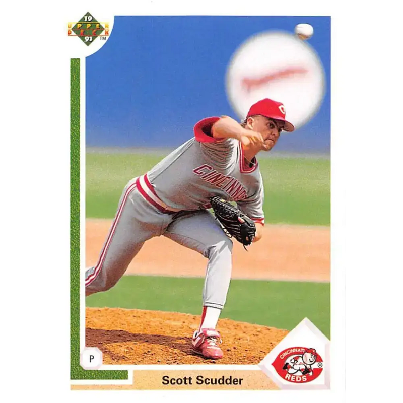 1991 Upper Deck #615 Scott Scudder EX Excellent Cincinnati Reds Baseball Card - Baseball Card Single