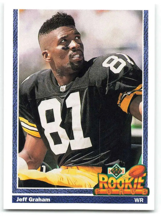 1991 Upper Deck #616 Jeff Graham NM-MT RC Rookie Pittsburgh Steelers Football Card - Football Card Single