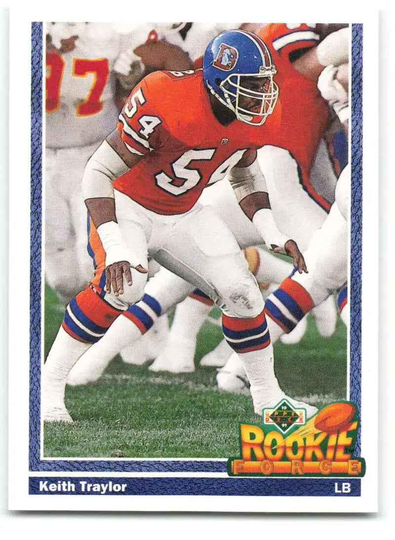 1991 Upper Deck #618 Keith Traylor NM-MT RC Rookie Denver Broncos Football Card - Football Card Single