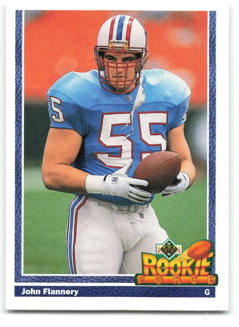1991 Upper Deck #621 John Flannery NM-MT RC Rookie Houston Oilers Football Card - Football Card Single