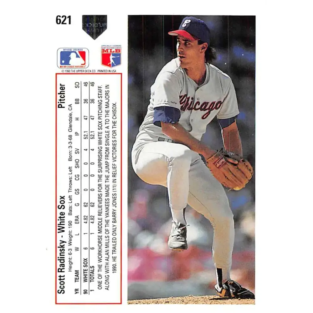 1991 Upper Deck #621 Scott Radinsky NM-MT Chicago White Sox Baseball Card - Baseball Card Single