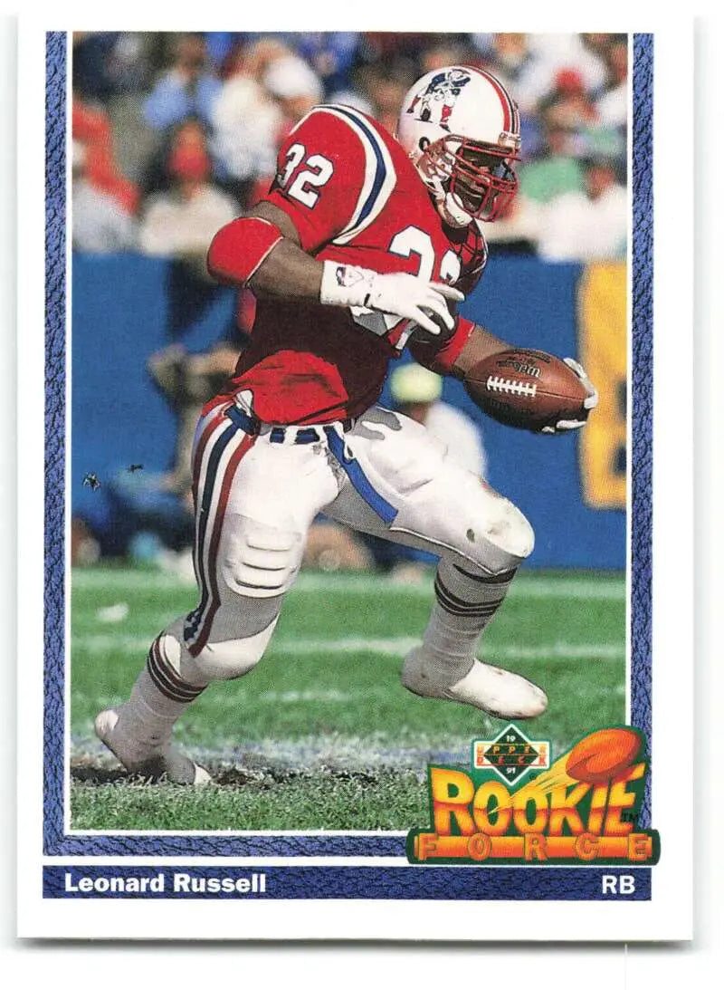 1991 Upper Deck #622 Leonard Russell NM-MT RC Rookie New England Patriots Football Card - Football Card Single