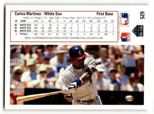 Carlos Martinez Chicago White Sox baseball card from 1991 Upper Deck #625