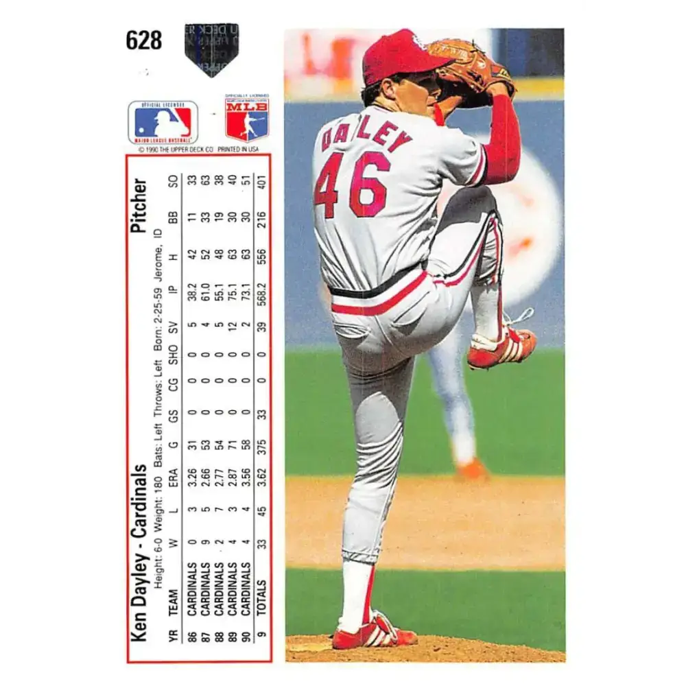 1991 Upper Deck #628 Ken Dayley EX Excellent St. Louis Cardinals Baseball Card - Baseball Card Single