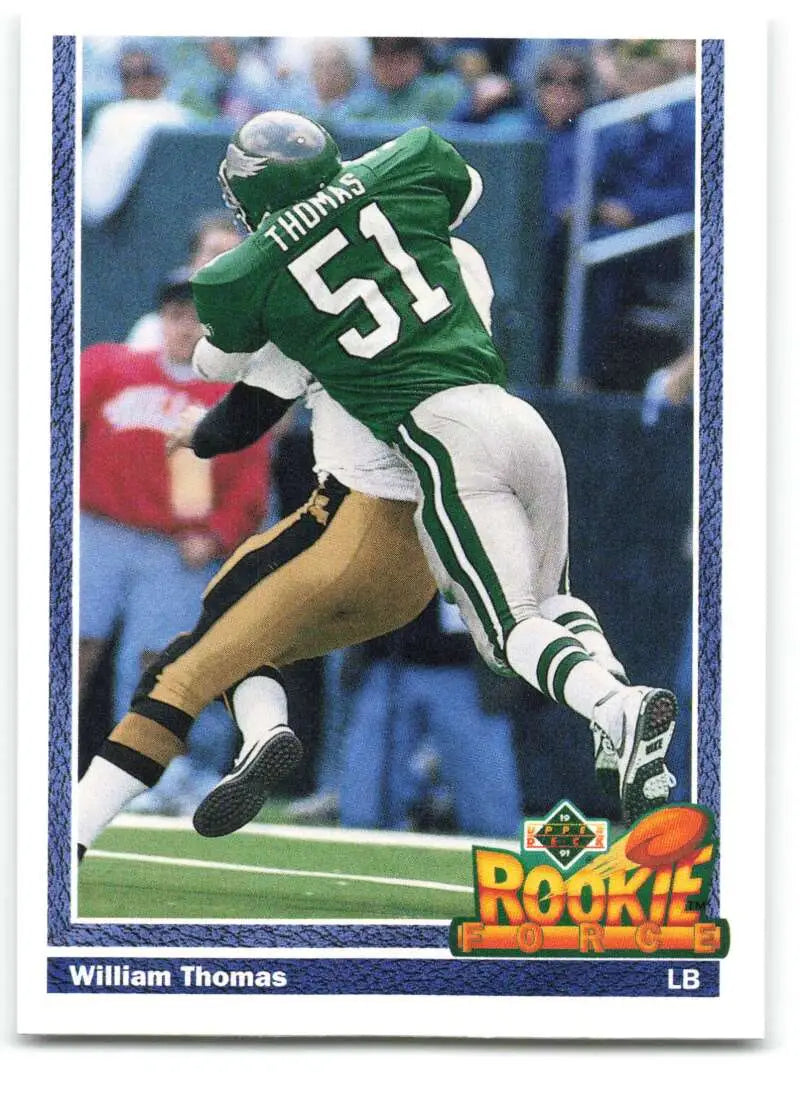 1991 Upper Deck #628 William Thomas NM-MT RC Rookie Philadelphia Eagles Football Card - Football Card Single