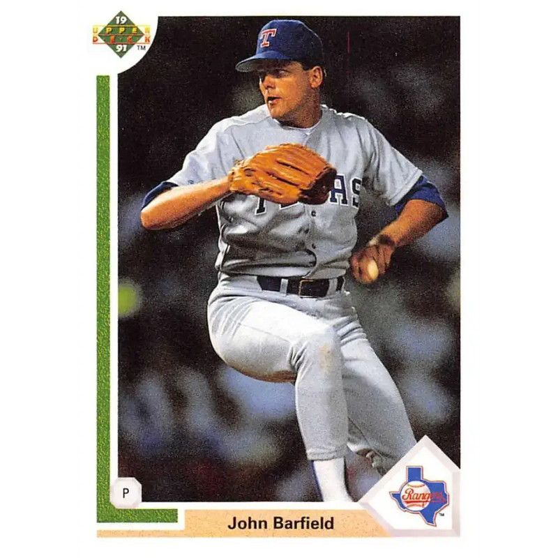 1991 Upper Deck #629 John Barfield EX Excellent Texas Rangers Baseball Card - Baseball Card Single