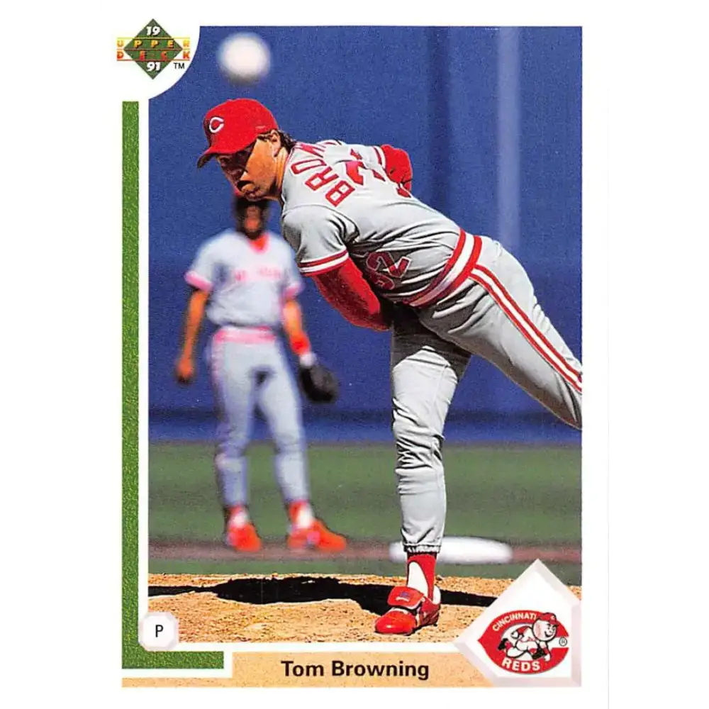 1991 Upper Deck #633 Tom Browning EX Excellent Cincinnati Reds Baseball Card - Baseball Card Single